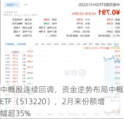 中概股连续回调，资金逆势布局中概互联ETF（513220），2月来份额增幅超35%