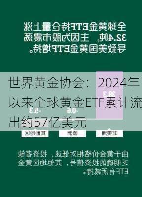 世界黄金协会：2024年以来全球黄金ETF累计流出约57亿美元