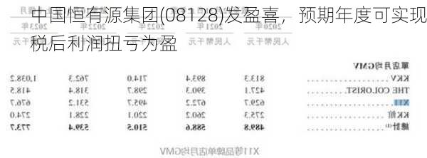 中国恒有源集团(08128)发盈喜，预期年度可实现税后利润扭亏为盈