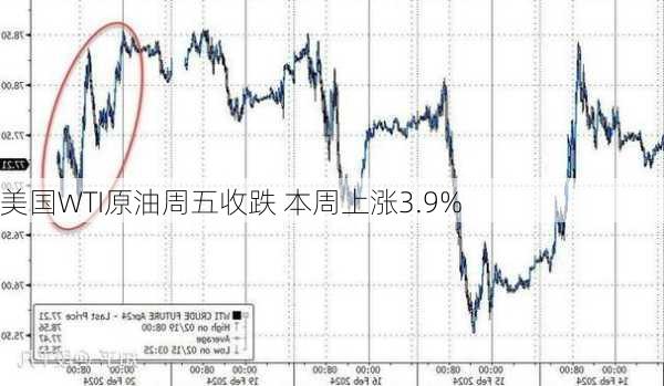 美国WTI原油周五收跌 本周上涨3.9%