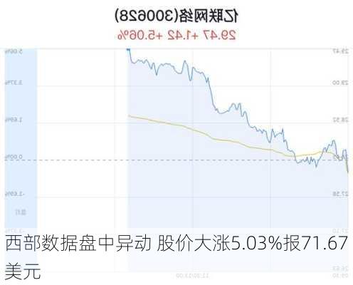 西部数据盘中异动 股价大涨5.03%报71.67美元