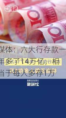 媒体：六大行存款一年多了14万亿，相当于每人多存1万