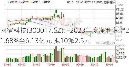 网宿科技(300017.SZ)：2023年度净利润增221.68%至6.13亿元 拟10派2.5元