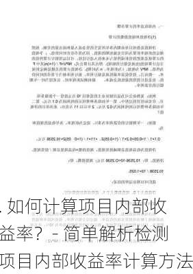 . 如何计算项目内部收益率？- 简单解析检测项目内部收益率计算方法