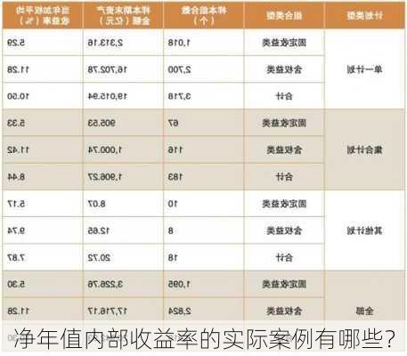 净年值内部收益率的实际案例有哪些？