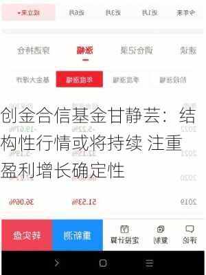 创金合信基金甘静芸：结构性行情或将持续 注重盈利增长确定性