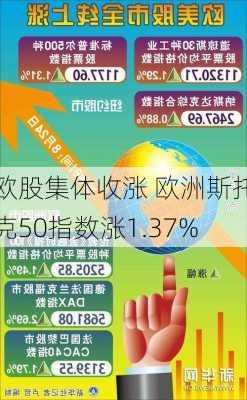 欧股集体收涨 欧洲斯托克50指数涨1.37%