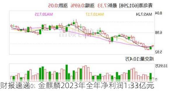 财报速递：金麒麟2023年全年净利润1.33亿元