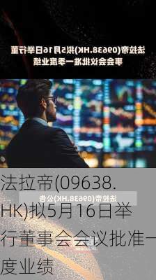 法拉帝(09638.HK)拟5月16日举行董事会会议批准一季度业绩