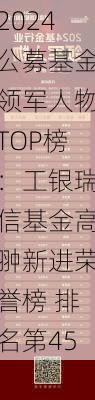 2024公募基金领军人物TOP榜：工银瑞信基金高翀新进荣誉榜 排名第45