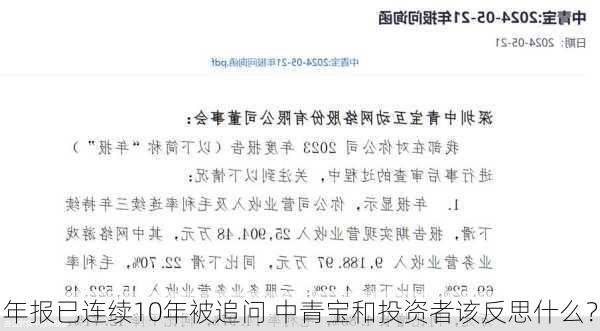 年报已连续10年被追问 中青宝和投资者该反思什么？