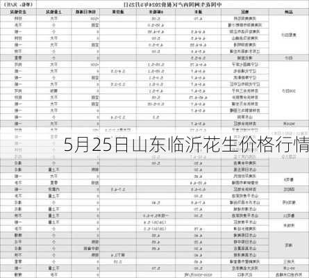 5月25日山东临沂花生价格行情