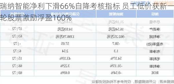 瑞纳智能净利下滑66%自降考核指标 员工低价获新一轮股票激励浮盈160%