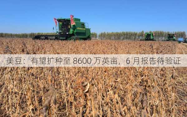 美豆：有望扩种至 8600 万英亩，6 月报告待验证