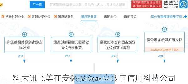 科大讯飞等在安徽投资成立数字信用科技公司