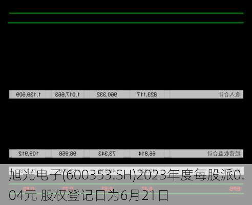 旭光电子(600353.SH)2023年度每股派0.04元 股权登记日为6月21日