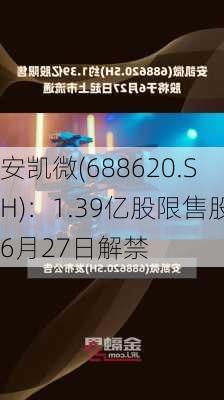 安凯微(688620.SH)：1.39亿股限售股6月27日解禁