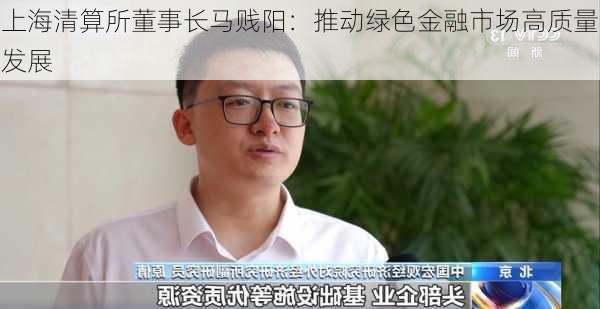 上海清算所董事长马贱阳：推动绿色金融市场高质量发展