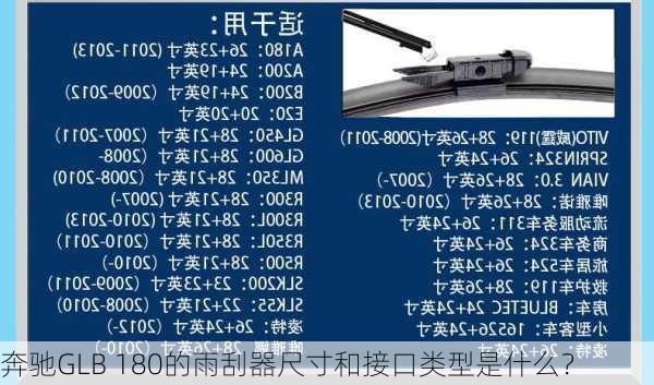 奔驰GLB 180的雨刮器尺寸和接口类型是什么？