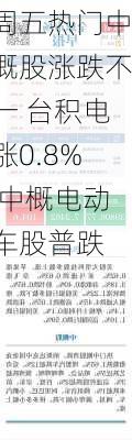 周五热门中概股涨跌不一 台积电涨0.8% 中概电动车股普跌