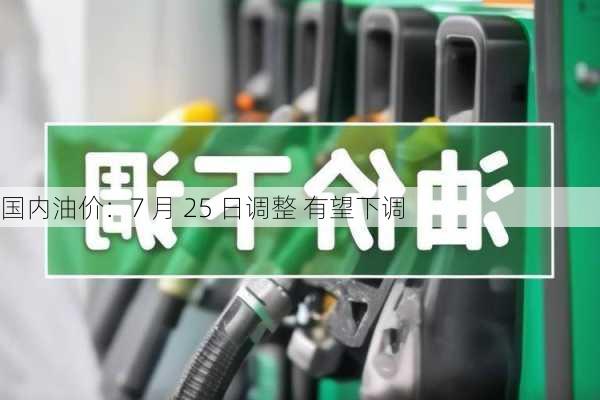 国内油价：7 月 25 日调整 有望下调