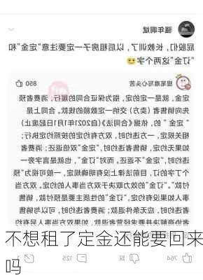 不想租了定金还能要回来吗