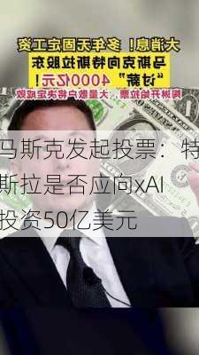 马斯克发起投票：特斯拉是否应向xAI投资50亿美元