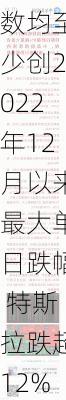 纳指、标普500指数均至少创2022年12月以来最大单日跌幅 特斯拉跌超12%