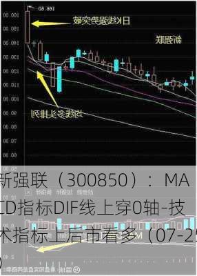 新强联（300850）：MACD指标DIF线上穿0轴-技术指标上后市看多（07-25）