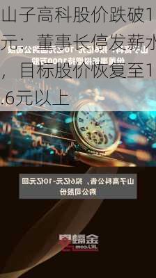 山子高科股价跌破1元：董事长停发薪水，目标股价恢复至1.6元以上