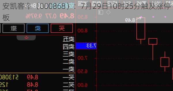 安凯客车（000868）：7月29日10时25分触及涨停板