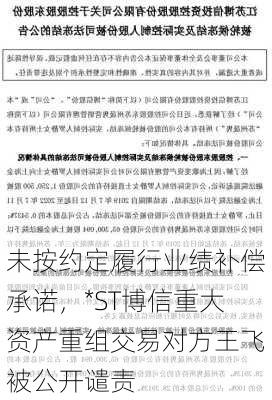 未按约定履行业绩补偿承诺，*ST博信重大资产重组交易对方王飞被公开谴责