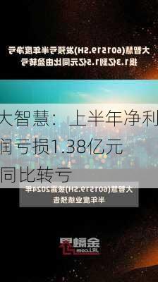 大智慧：上半年净利润亏损1.38亿元 同比转亏