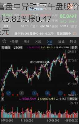 智富盘中异动 下午盘股价大跌5.82%报0.471美元