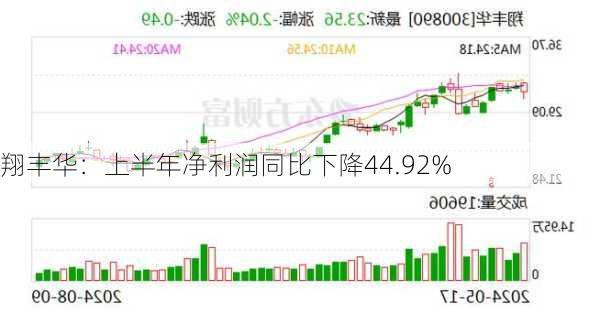 翔丰华：上半年净利润同比下降44.92%