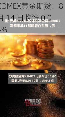 COMEX黄金期货：8 月 14 日收涨 0.04%