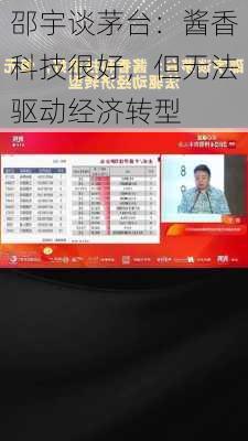 邵宇谈茅台：酱香科技很好，但无法驱动经济转型