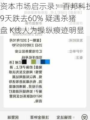 资本市场启示录：百邦科技9天跌去60% 疑遇杀猪盘 K线人为操纵痕迹明显