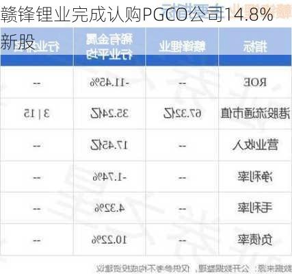 赣锋锂业完成认购PGCO公司14.8%新股