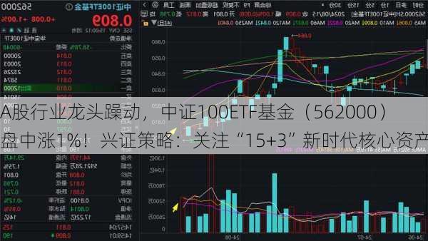 A股行业龙头躁动，中证100ETF基金（562000）盘中涨1%！兴证策略：关注“15+3”新时代核心资产