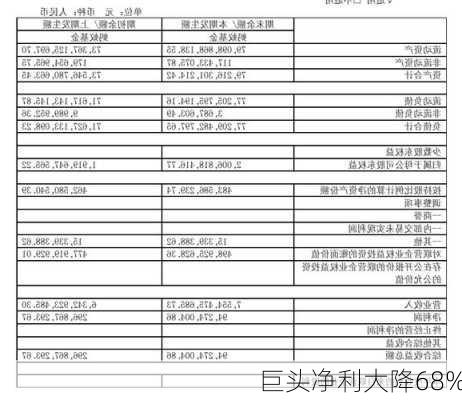 巨头净利大降68%