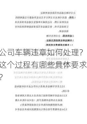 公司车辆违章如何处理？这个过程有哪些具体要求？