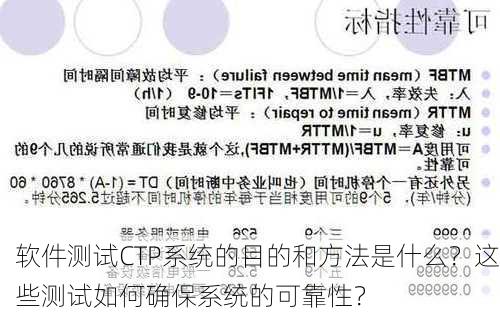 软件测试CTP系统的目的和方法是什么？这些测试如何确保系统的可靠性？