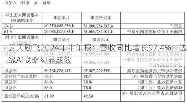 云天励飞2024年半年报：营收同比增长97.4%，边缘AI战略初显成效