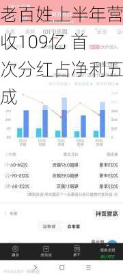 老百姓上半年营收109亿 首次分红占净利五成