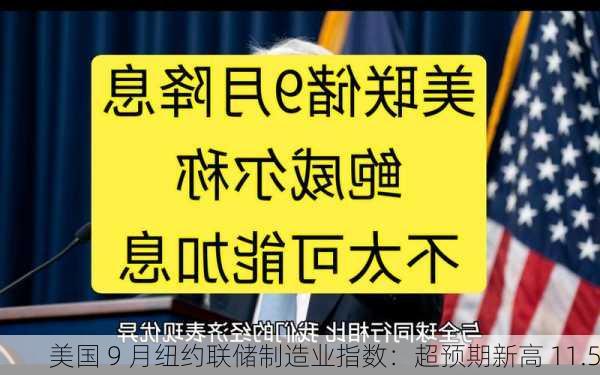 美国 9 月纽约联储制造业指数：超预期新高 11.5