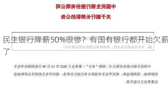 民生银行降薪50%很惨？有国有银行都开始欠薪了