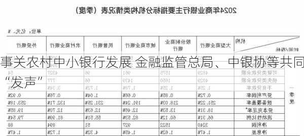 事关农村中小银行发展 金融监管总局、中银协等共同“发声”