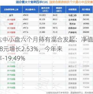 富安达中小盘六个月持有混合发起：净值0.5638元增长2.53%，今年来收益率-19.49%