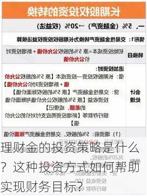 理财金的投资策略是什么？这种投资方式如何帮助实现财务目标？